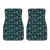 Blue Sea Turtle Pattern Print Front Car Floor Mats