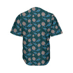 Blue Sea Turtle Pattern Print Men's Baseball Jersey