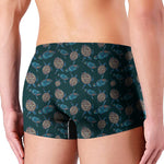 Blue Sea Turtle Pattern Print Men's Boxer Briefs