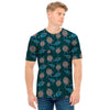 Blue Sea Turtle Pattern Print Men's T-Shirt