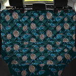 Blue Sea Turtle Pattern Print Pet Car Back Seat Cover