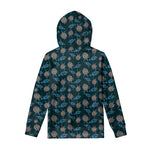 Blue Sea Turtle Pattern Print Pullover Hoodie