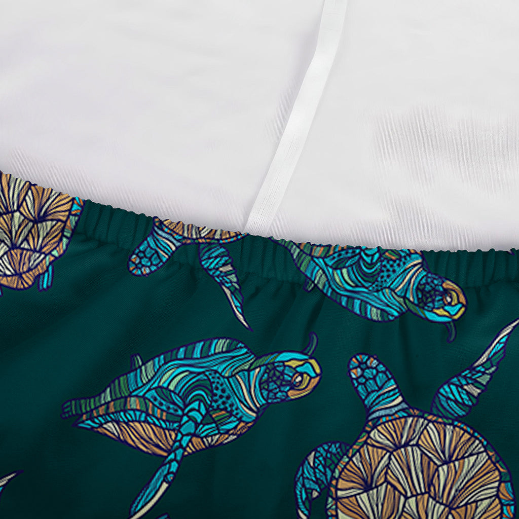 Blue Sea Turtle Pattern Print Sofa Cover