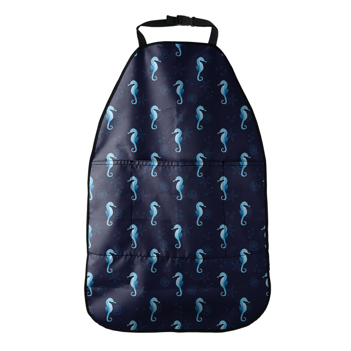 Blue Seahorse Pattern Print Car Seat Organizers