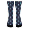 Blue Seahorse Pattern Print Crew Socks