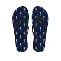 Blue Seahorse Pattern Print Flip Flops