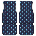 Blue Seahorse Pattern Print Front and Back Car Floor Mats