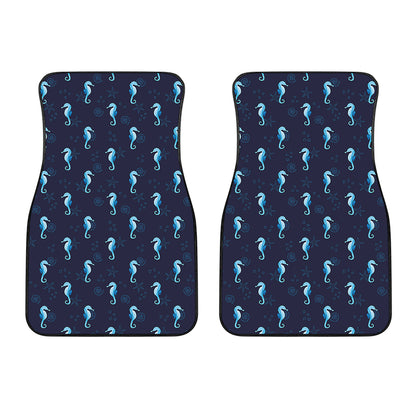 Blue Seahorse Pattern Print Front Car Floor Mats