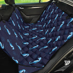 Blue Seahorse Pattern Print Pet Car Back Seat Cover