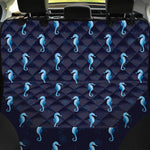 Blue Seahorse Pattern Print Pet Car Back Seat Cover