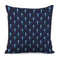 Blue Seahorse Pattern Print Pillow Cover