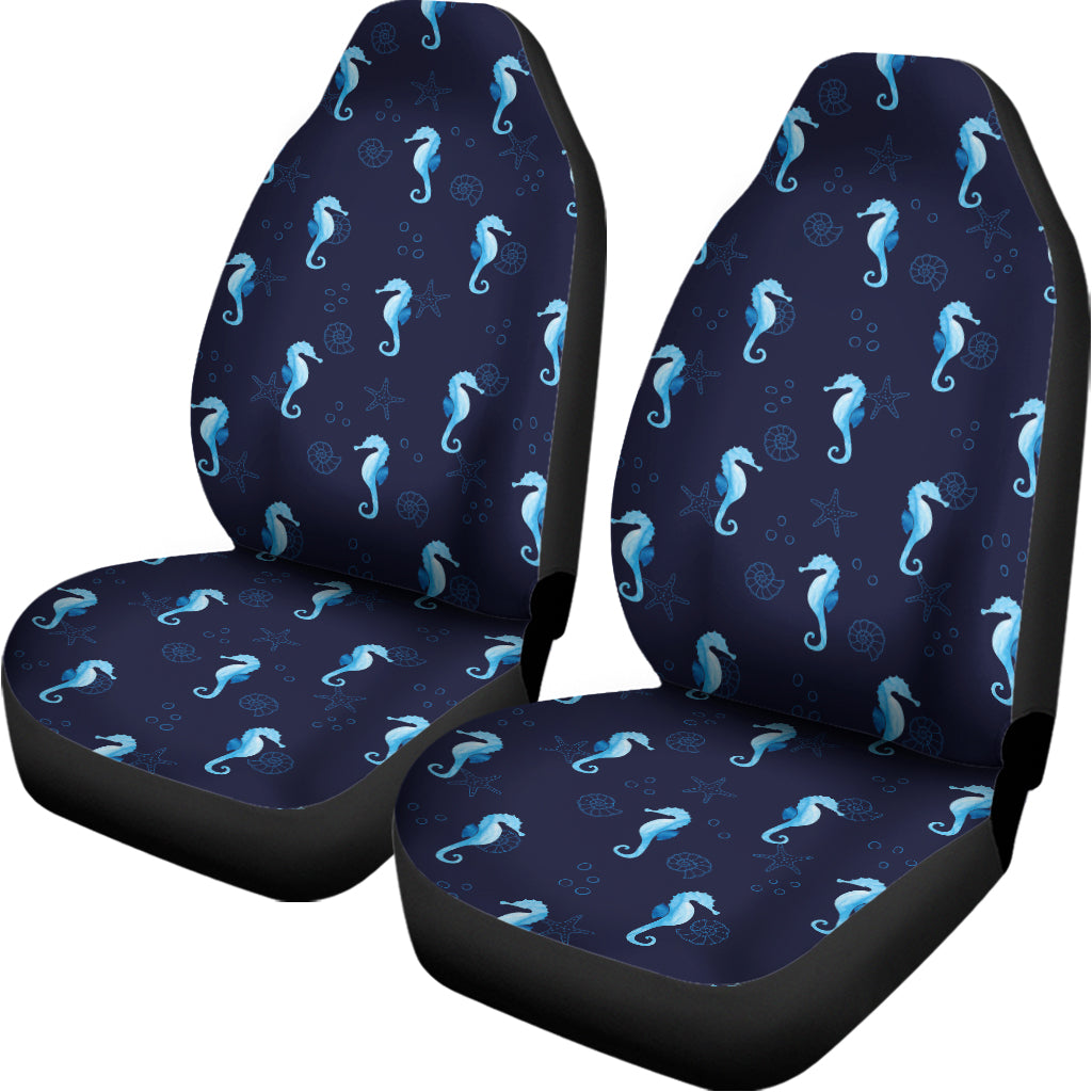 Blue Seahorse Pattern Print Universal Fit Car Seat Covers