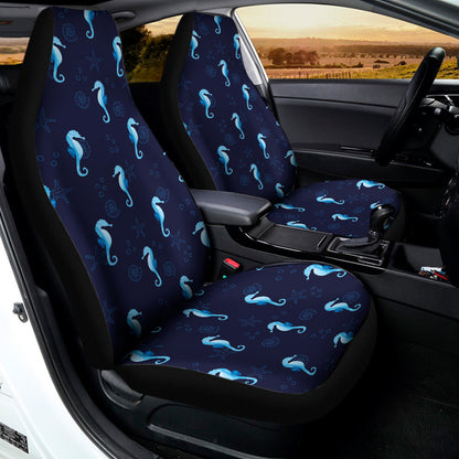 Blue Seahorse Pattern Print Universal Fit Car Seat Covers