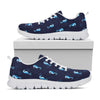 Blue Seahorse Pattern Print White Sneakers