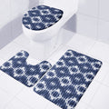 Blue Shibori Print 3 Piece Bath Mat Set