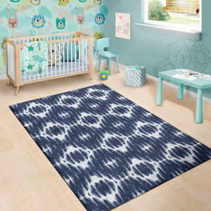 Blue Shibori Print Area Rug