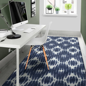 Blue Shibori Print Area Rug