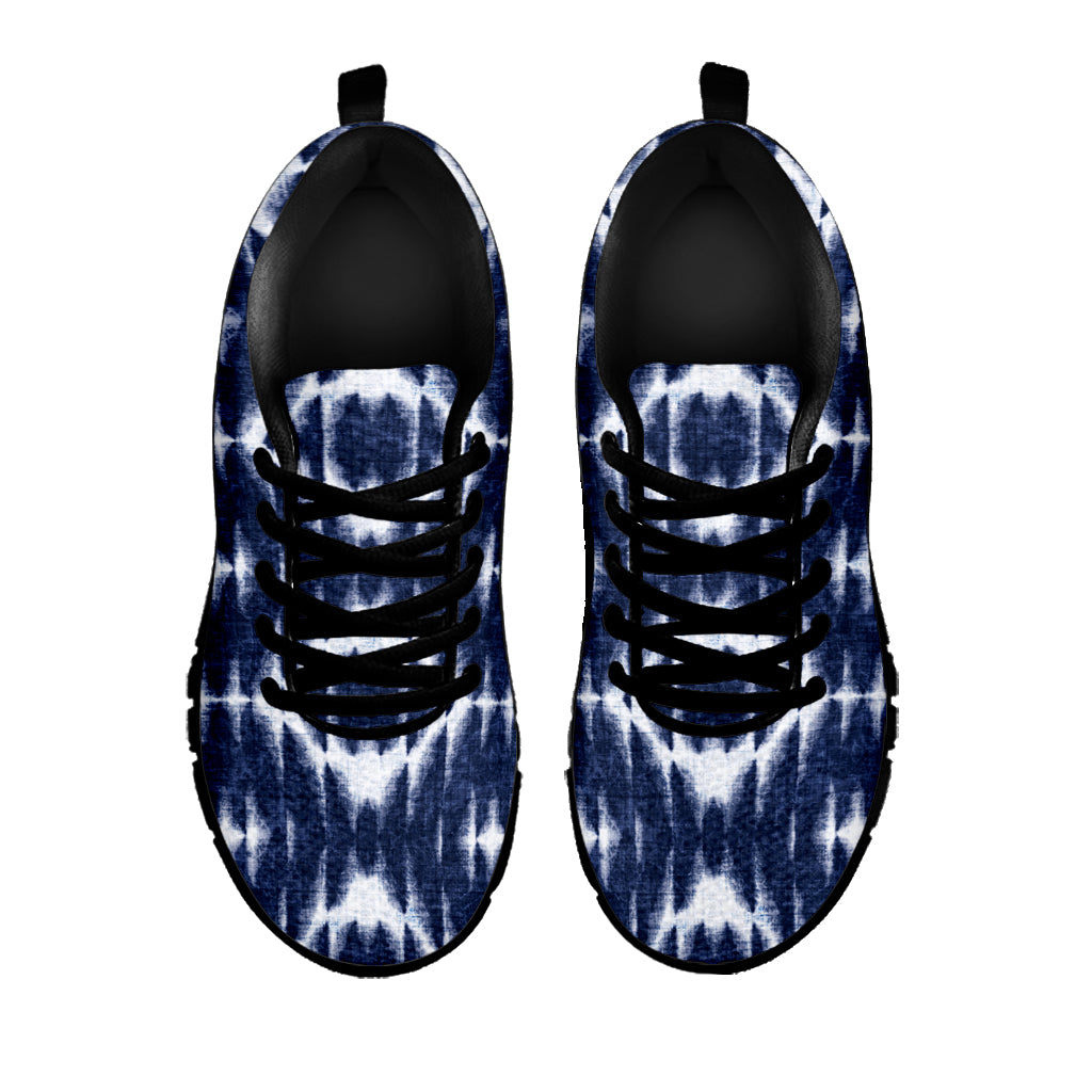 Blue Shibori Print Black Sneakers