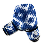 Blue Shibori Print Boxing Gloves