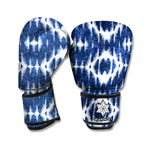 Blue Shibori Print Boxing Gloves