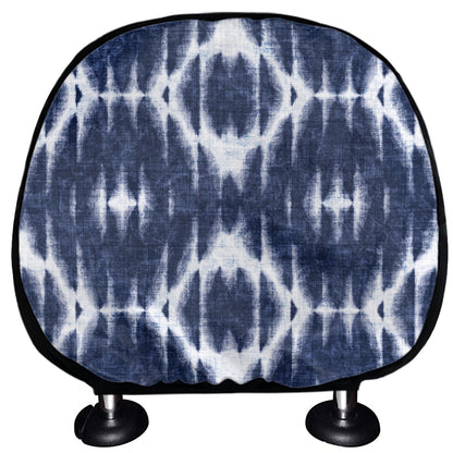Blue Shibori Print Car Headrest Covers