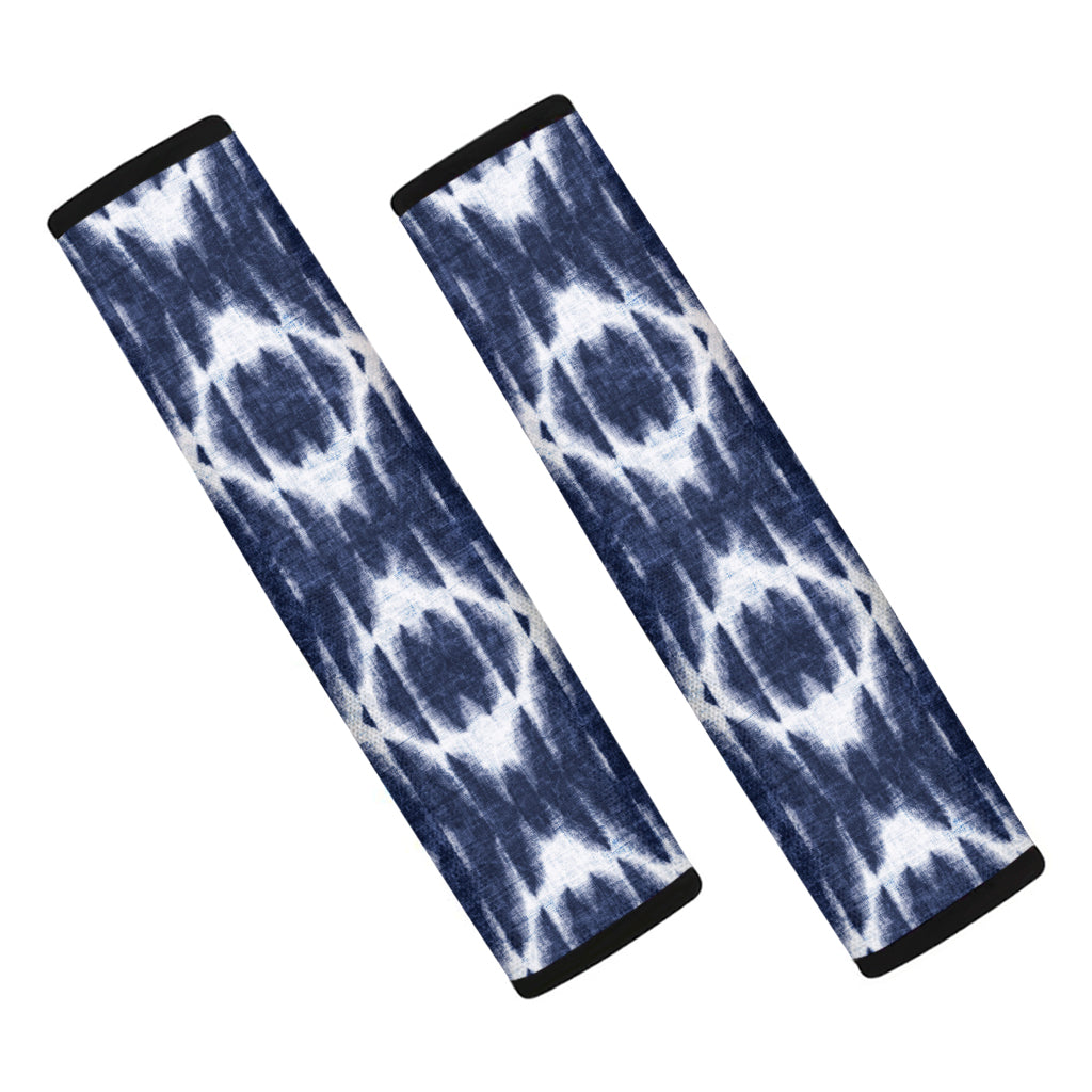 Blue Shibori Print Car Seat Belt Covers