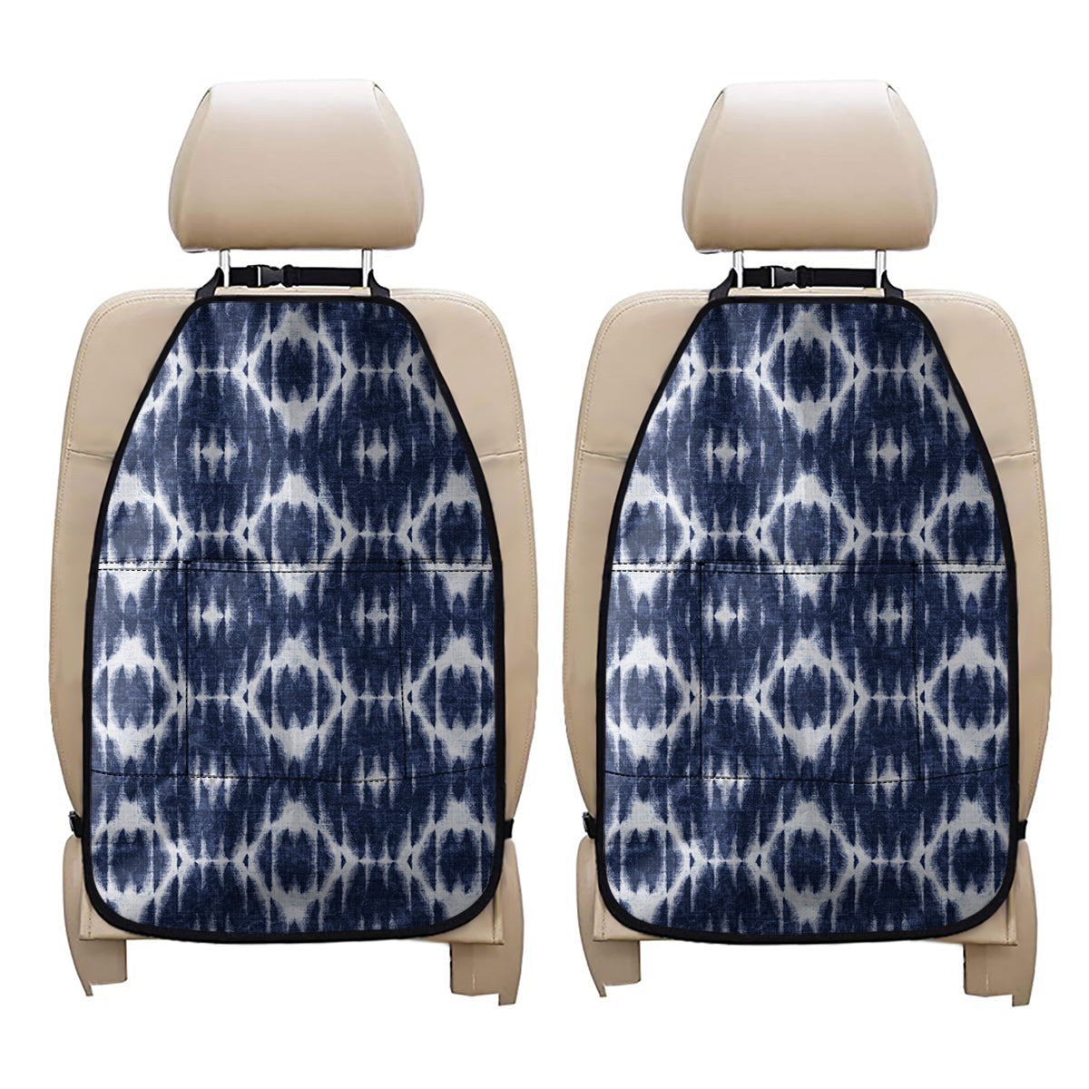 Blue Shibori Print Car Seat Organizers