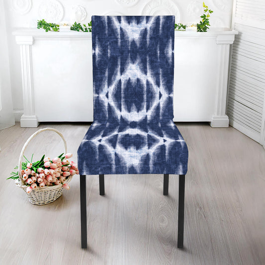 Blue Shibori Print Dining Chair Slipcover