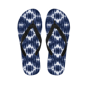 Blue Shibori Print Flip Flops