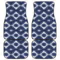 Blue Shibori Print Front and Back Car Floor Mats
