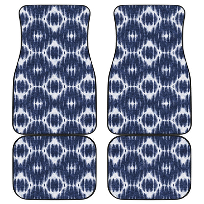 Blue Shibori Print Front and Back Car Floor Mats