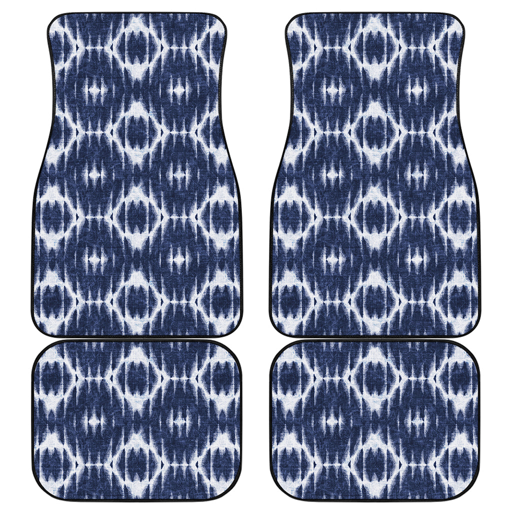 Blue Shibori Print Front and Back Car Floor Mats