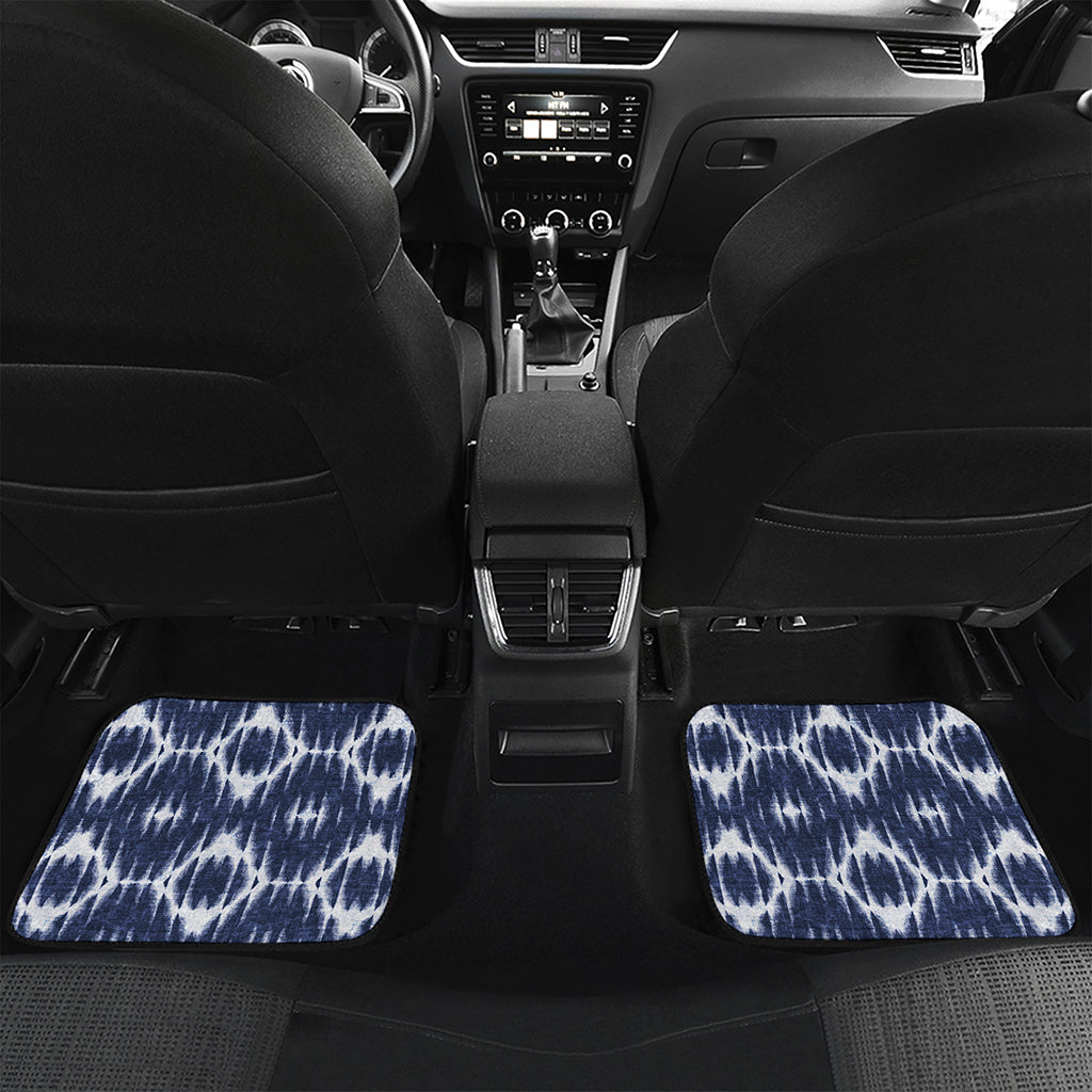 Blue Shibori Print Front and Back Car Floor Mats