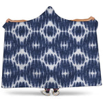 Blue Shibori Print Hooded Blanket