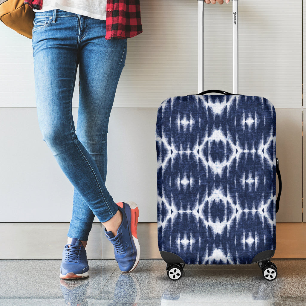 Blue Shibori Print Luggage Cover