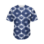 Blue Shibori Print Men's Baseball Jersey