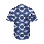 Blue Shibori Print Men's Baseball Jersey