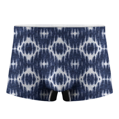 Blue Shibori Print Men's Boxer Briefs