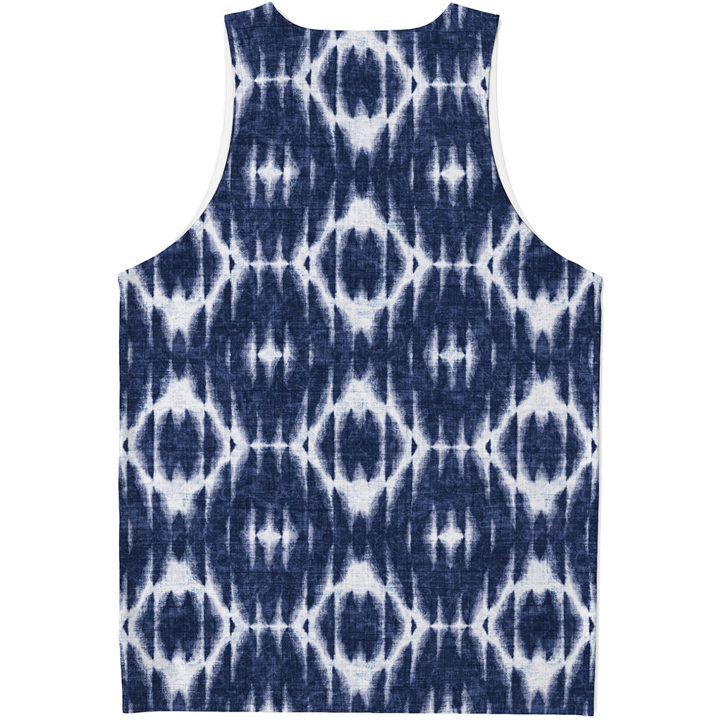 Blue Shibori Print Men's Tank Top