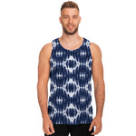 Blue Shibori Print Men's Tank Top