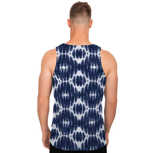 Blue Shibori Print Men's Tank Top