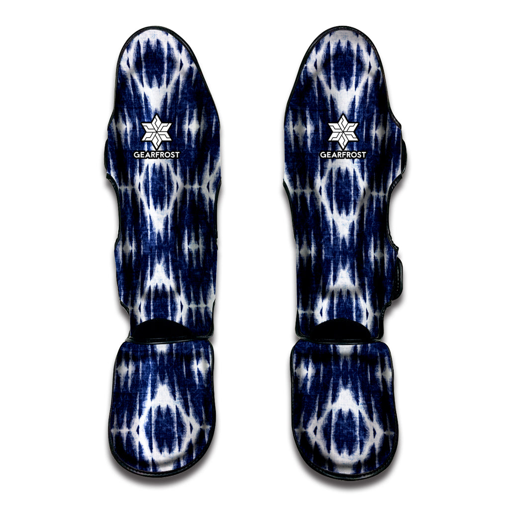 Blue Shibori Print Muay Thai Shin Guard