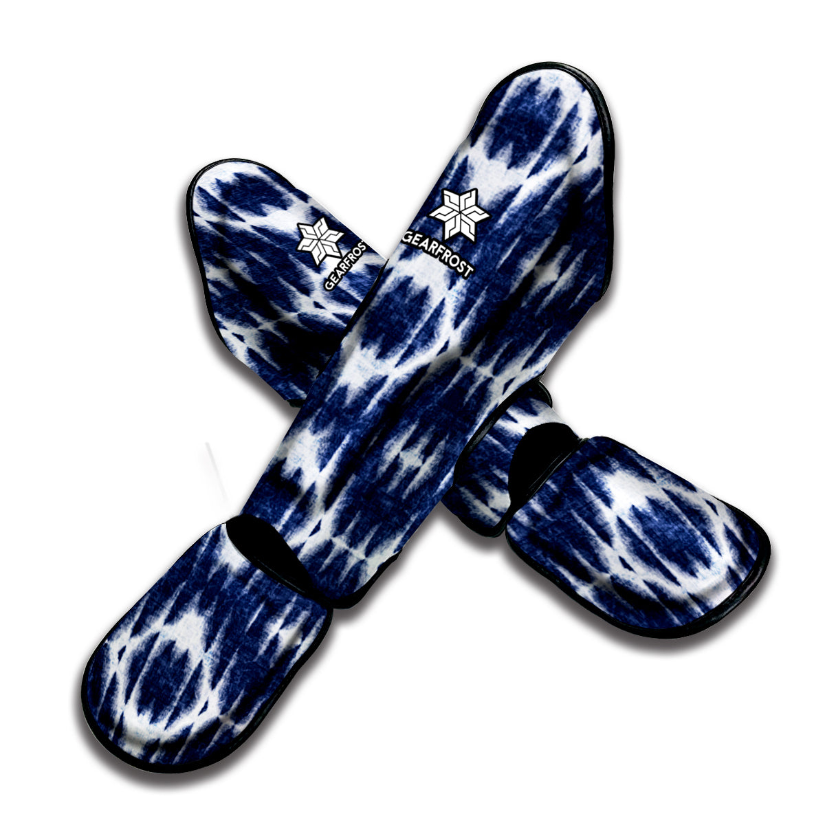 Blue Shibori Print Muay Thai Shin Guard