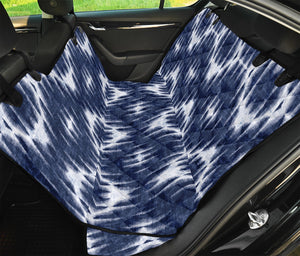 Blue Shibori Print Pet Car Back Seat Cover