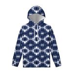 Blue Shibori Print Pullover Hoodie