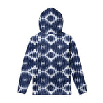 Blue Shibori Print Pullover Hoodie
