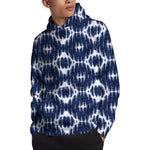 Blue Shibori Print Pullover Hoodie