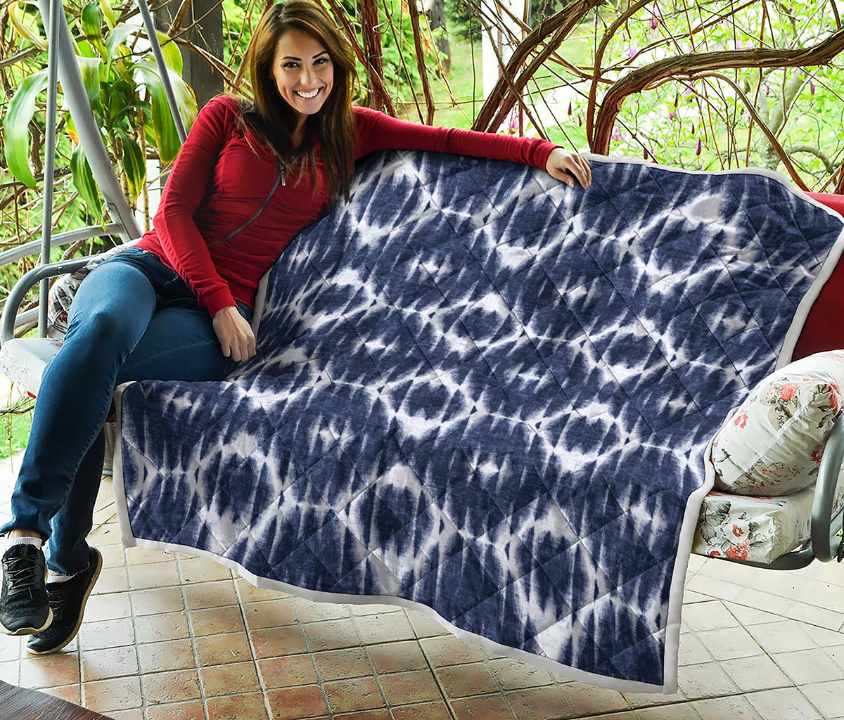 Blue Shibori Print Quilt