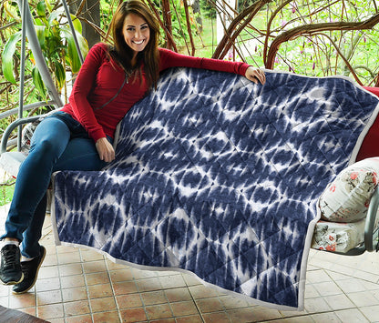 Blue Shibori Print Quilt