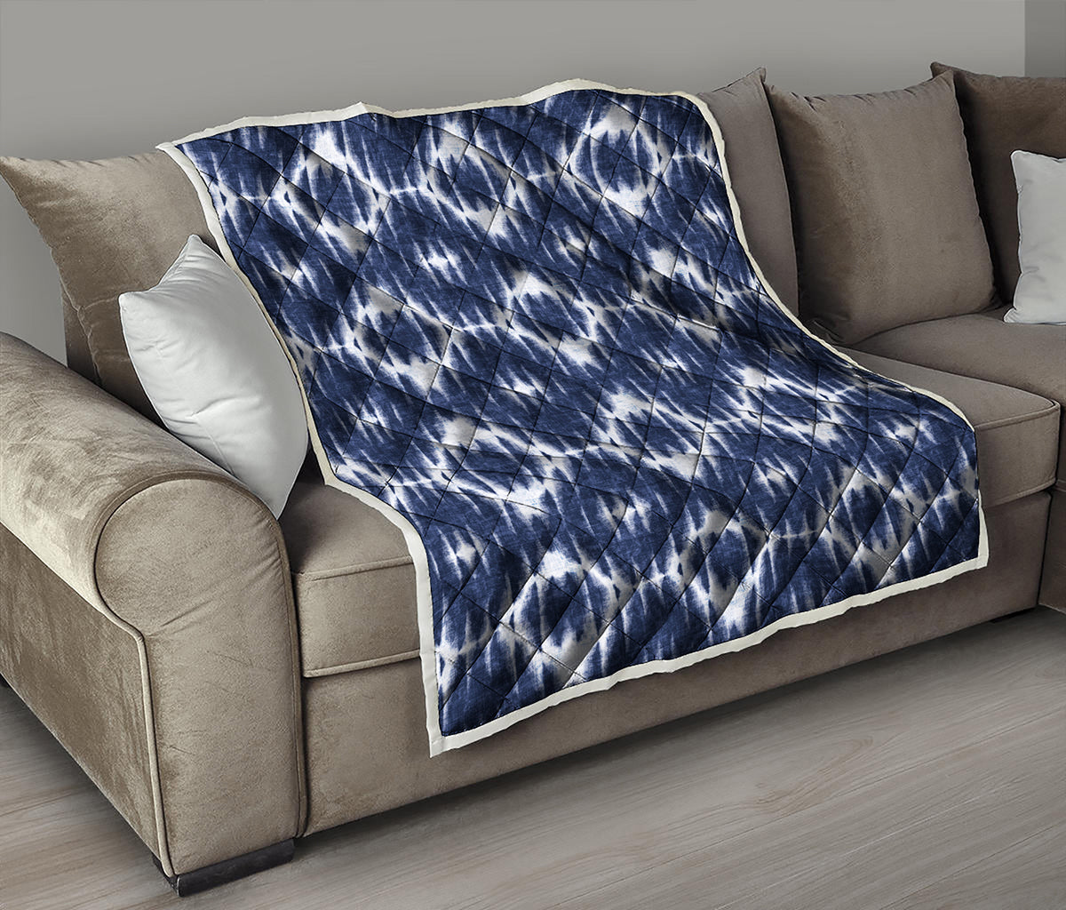 Blue Shibori Print Quilt